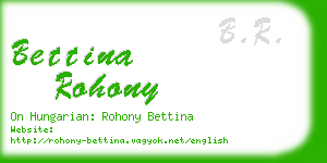 bettina rohony business card